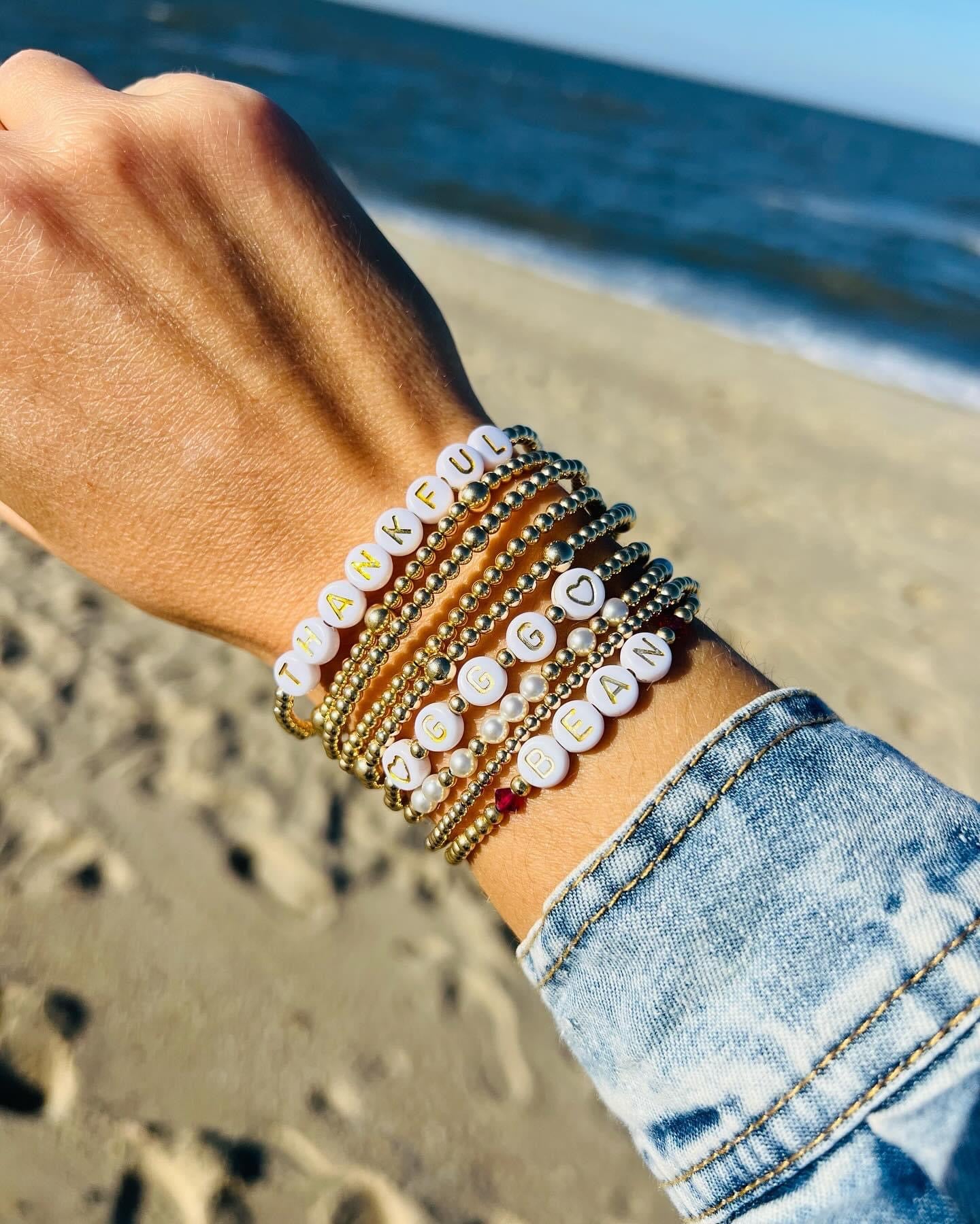 Gold Filled Beaded Bracelets- Build Your Own high quality Stack